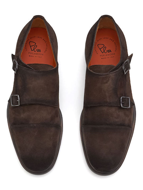 Men's Leather Monk Shoes Brown