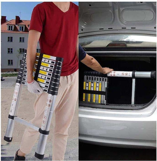 Veritas Telescopic Ladder Aluminum of Steps with Maximum Height 3.8m
