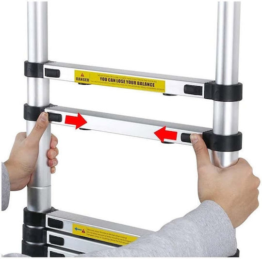 Veritas Telescopic Ladder Aluminum of Steps with Maximum Height 3.2m