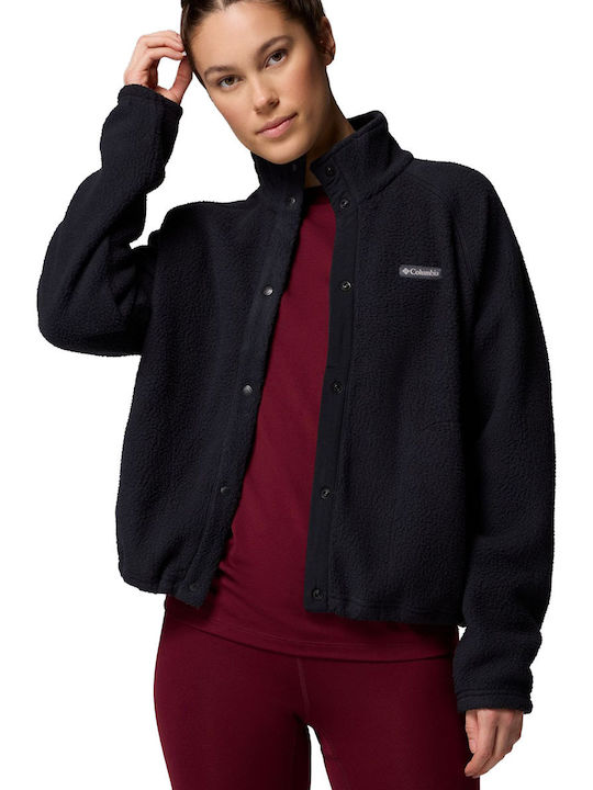 Full Fleece Damen Jacke in Schwarz Farbe
