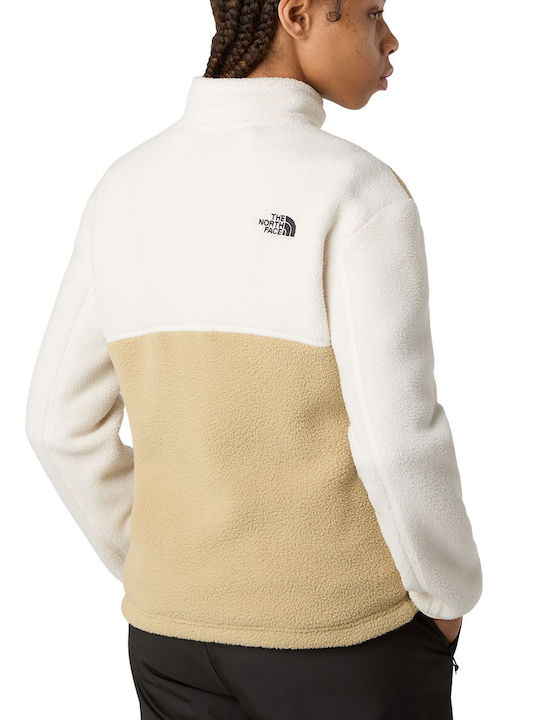 Yumiori Full Zip Fleece Fleece Damen Jacke in Beige Farbe