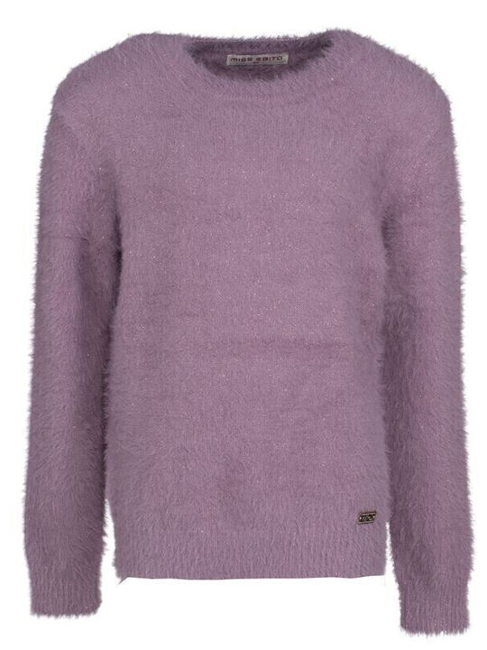 Kids' Sweater Long Sleeve Purple