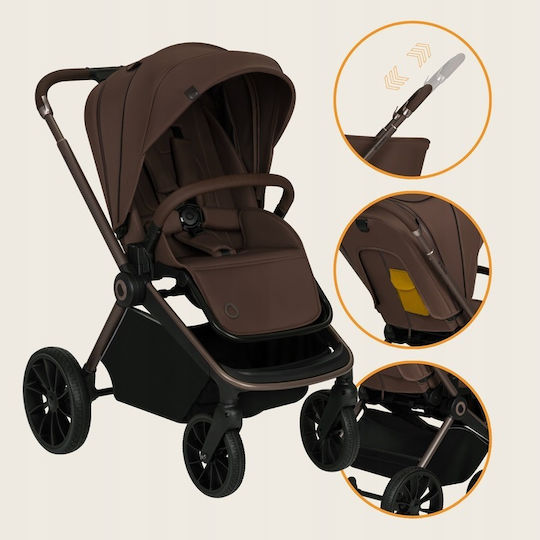 Lionelo Mika Plus Kinderwagen Geeignet für Neugeborene Mocha Mousse
