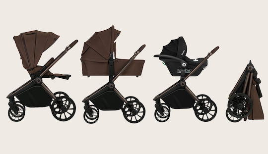 Lionelo Mika Plus Kinderwagen Geeignet für Neugeborene Mocha Mousse