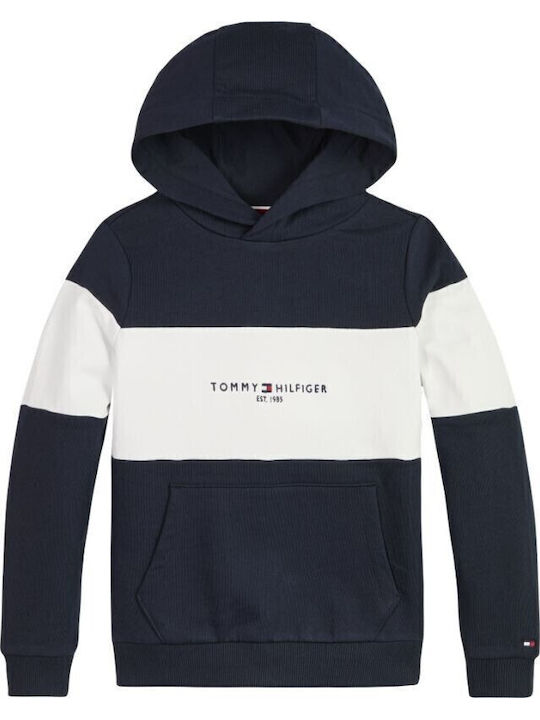 Παιδικό Φούτερ με Κουκούλα Navy Μπλε Essential Colorblock