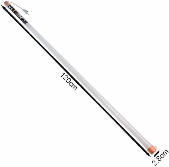 Rixme Λάμπα LED 18W Τύπου Φθορίου 120εκ. για Ντουί G13 και Σχήμα T8 Ροζ 1620lm