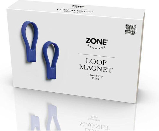 Zone Denmark Κρεμάστρες Πετσέτας Μαγνητικές Σετ 2 Τμχ 9 Εκ Loop Indigo Blue