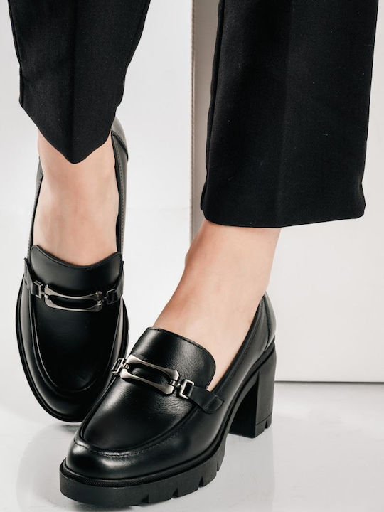 Leder Pumps Schwarz
