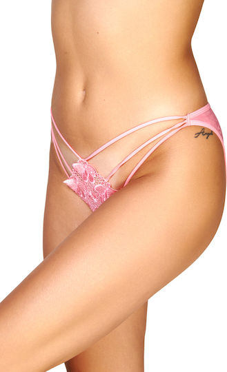 Regular Lace Panties Triple Strings Coral