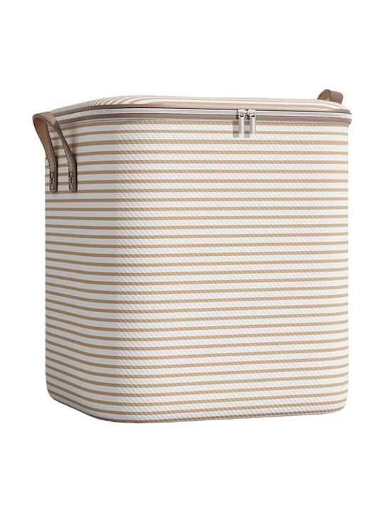 Stoff Aufbewahrungsbox mit Deckel Beige 50x50x70cm 1Stück