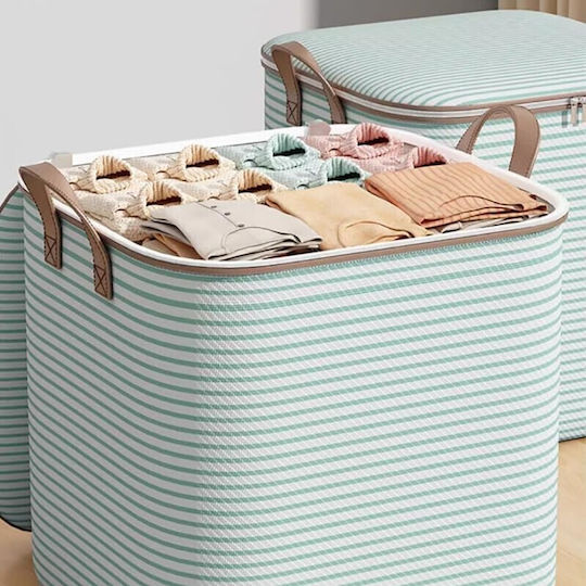 Plastic Storage Box with Lid Green 50x40x50cm 1pcs
