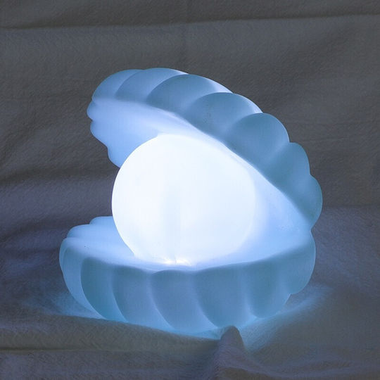 Нощна Лампа Night Light Pearl Shell Модел Топла Светлина 10 x 8.5 см LED Батерии Включени 3 x LR44 Син LED Нощна Лампа Night Light Pearl Shell Модел Топла Светлина 10 x 8.5 см LED Батерии Включени 3 x LR44 Син LED