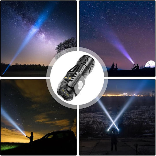 Lumină de lucru și de sit, cu baterie Lanternă LED IPX4 cu Luminozitate Maximă 500lm Negru