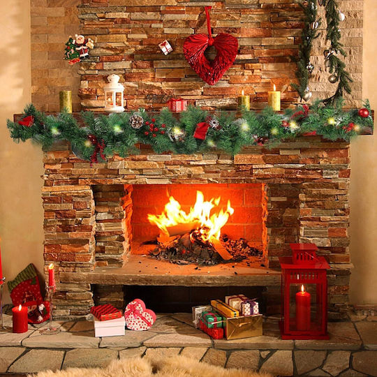 Weihnachtliche Girlande Beleuchtet Plastik Grün 180cm 1Stück