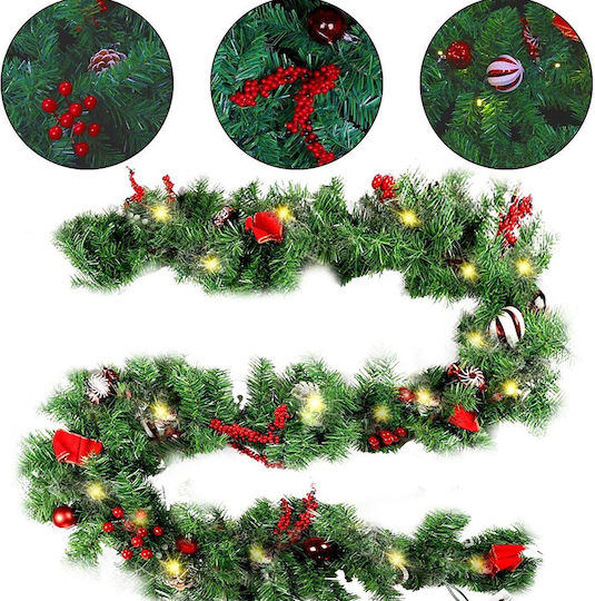 Weihnachtliche Girlande Beleuchtet Plastik Grün 180cm 1Stück