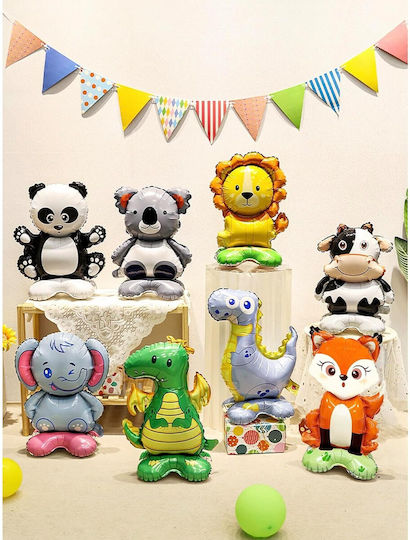 Baloane Metalizate Folie Flippy Mini Figuri Animale Model Leu Tematică Aniversări 39x58 Cm Ambalaj Individual Pai Inclus Umflare Aer Heliu Multicolor