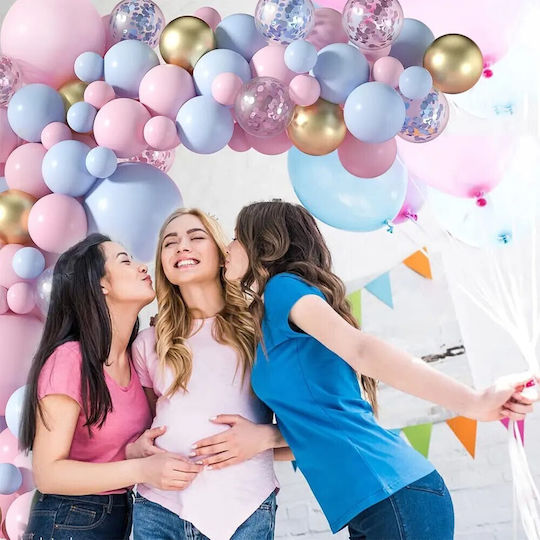 Decorative Balloons Gender Party Flippy Arch Set 130 Balloons Pink Blue Balloon Arch Gold Confetti Balloons Multicolor