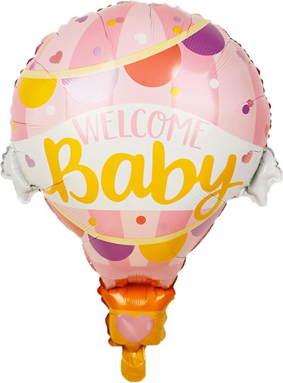 Baloane Metalizate Folie Flippy Mini Figurine Model Balon cu Aer Cald Tematică Fata Bine Ai Venit Bebeluș 80x62 Cm Ambalaj Individual Pai Inclus Umflare Aer Heliu Roz