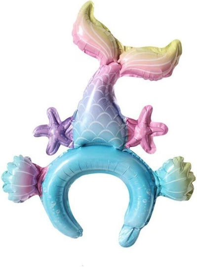 Baloane Folie Metalizată Flippy Coroană Tip Design Sirenă Ambalaj Individual Pai Inclus Umflare Aer Heliu 43 X 50 Cm Multicolor
