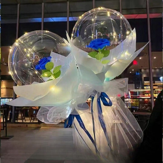 Led Balloon Rose Set Lights Flippy Bouquet Style 35 Cm Diameter Blue