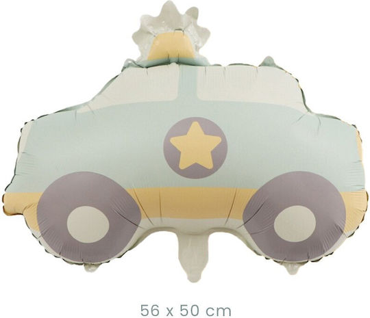 Baloane Metalizate Folie Flippy Figurină Animată Model Mașină De Poliție 56 X 50 Cm Ambalaj Individual Pai Inclus Balon Gonflabil Aer Heliu Albastru