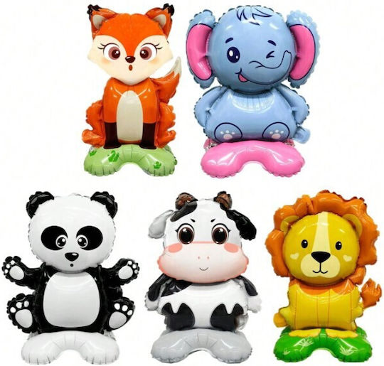 Baloane Metalizate Folie Flippy Mini Figurine Animale Model Vulpe Tematică Aniversări 35x61 Cm Ambalaj Individual Pai Inclus Umflare Aer Heliu Multicolor