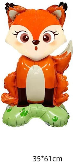 Baloane Metalizate Folie Flippy Mini Figurine Animale Model Vulpe Tematică Aniversări 35x61 Cm Ambalaj Individual Pai Inclus Umflare Aer Heliu Multicolor