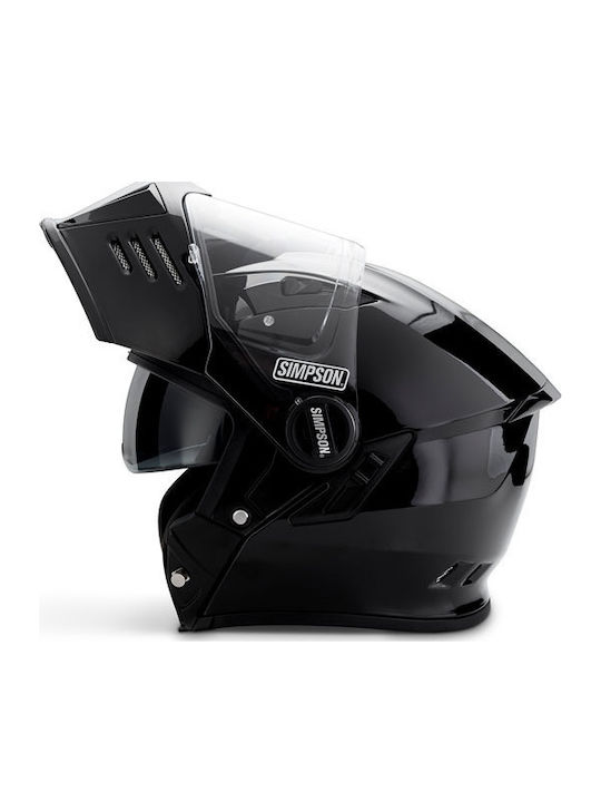 Simpson Darksome Black Metal Κράνος Μηχανής Flip-Up ECE 22.06 1400gr με Pinlock και Sunvisor