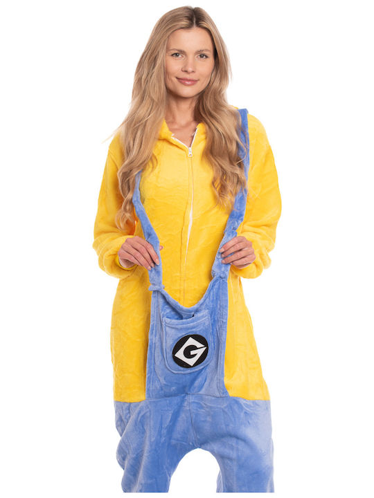 Pijama Onesie De Iarnă Pentru Femei Galben