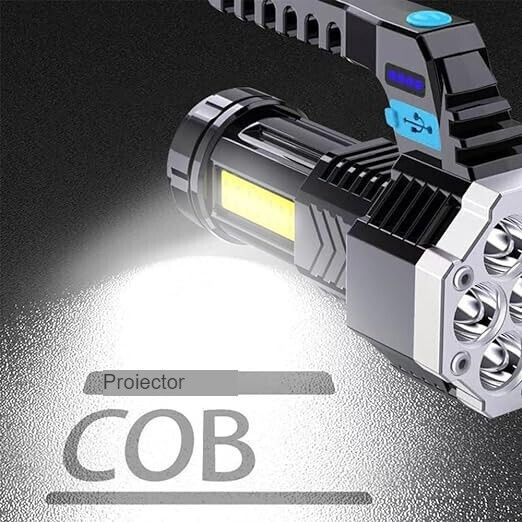 Wiederaufladbar Taschenlampe LED IPX4 Schwarz