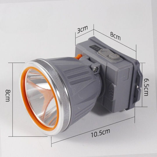 Wiederaufladbar Stirnlampe LED IPX6 Grau