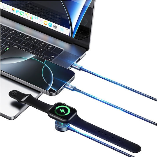 Usams Huan Series SJ754 72W USB-C to USB-C Cable + USB-C + Wireless Charger Watch Tarnish