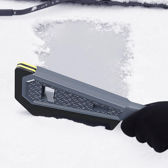 Răzuitoare de Zăpadă Auto cu Două Capete Flippy Universal pentru Îndepărtarea Zăpezii de pe Mașină Mâner Ergonomic Detasabil Geamuri Caroserie Ușor de Folosit 61x12.5 cm Albastru