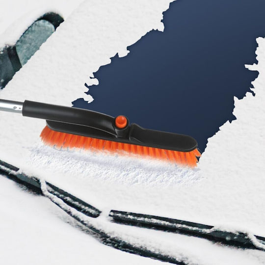 Стъргалка за Лед за Кола Snow Brush Flippy Многофункционална Въртяща се Сваляща се С Неплъзгаща се Дръжка Телескопична Алуминиева Пластмасова За Чупене на Лед на Предното Стъкло Зимно Решение За Размразяване Оранжева