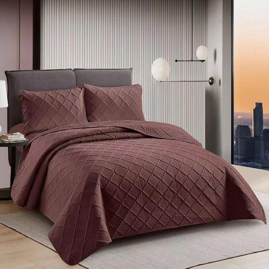 Pucioasa Κουβερλί Σετ Υπέρδιπλο Dark Brown 230x250cm 3τμχ