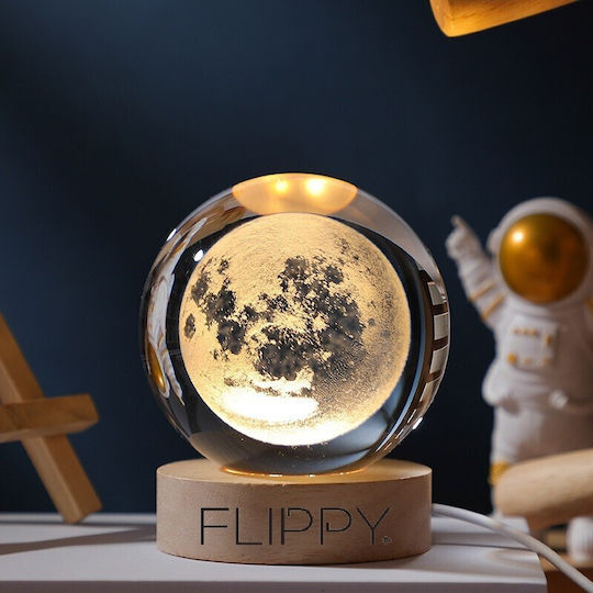 Dekorative Lampe Crystal Ball Weiß
