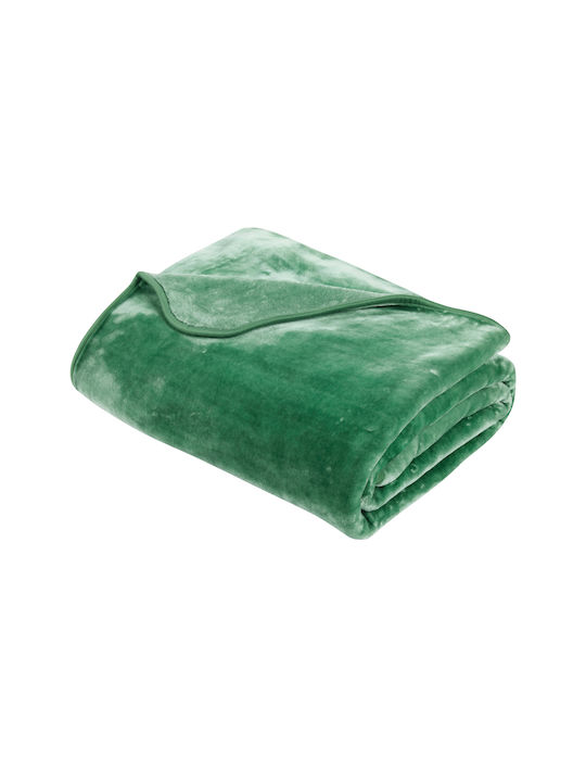 Das Home Κουβέρτα Βελουτέ 0293 Green 160x220εκ.