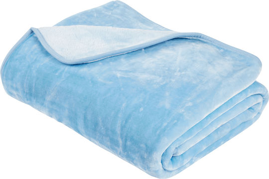 Das Home Κουβέρτα Βελουτέ 0291 Baby Blue 160x220εκ.