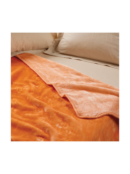 Das Home Κουβέρτα Βελουτέ 0297 Salmon 160x220εκ.