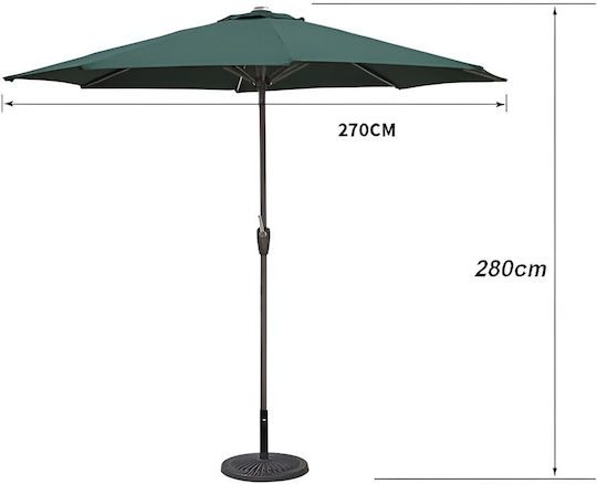 Umbrelă De Aluminiu Verde 2.7x2.7m
