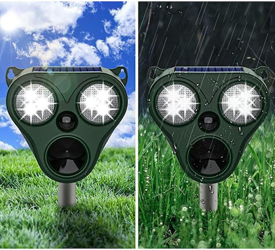 Соларна Светлина 0.5W Червено с Датчик за Движение IP66 13смx14.7смx24.5смсм.
