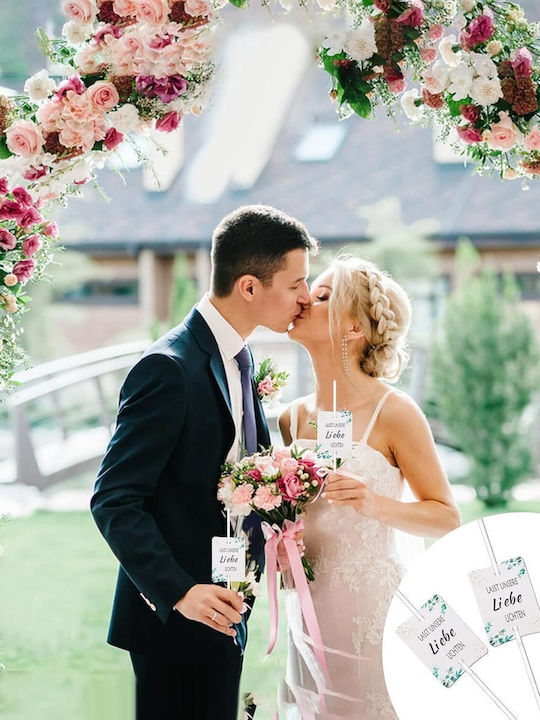 Wedding Straw Charms "Lasst Unsere Liebe Wachsen" 60 Pieces