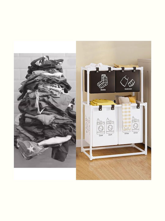 Laundry Basket Fabric 57x44x97cm White