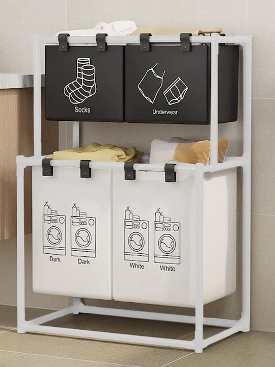 Laundry Basket Fabric 57x44x97cm White