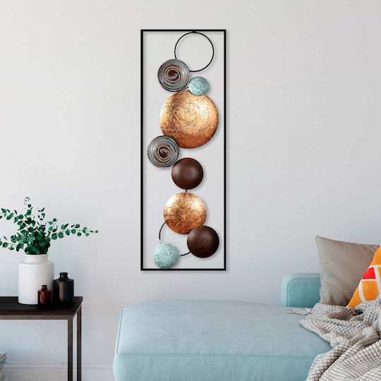 Wallity Wall Decor Textured Handmade Multicolour Metal 90x4x32cm