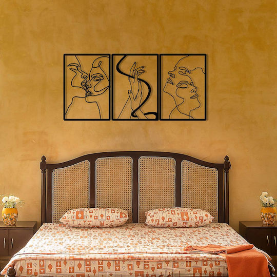Wallity Decorative Silhouette Black Made of Metal 109x50cm 3 Pieces