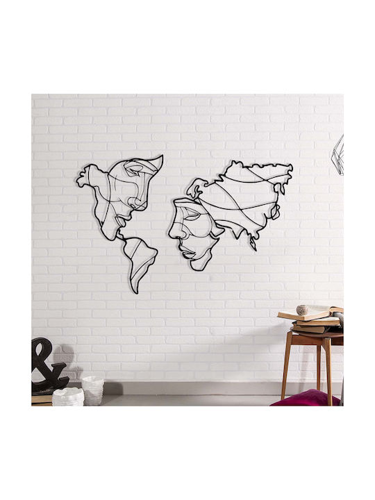 Wallity Decorative Silhouette Suret Black Metal 100x64cm