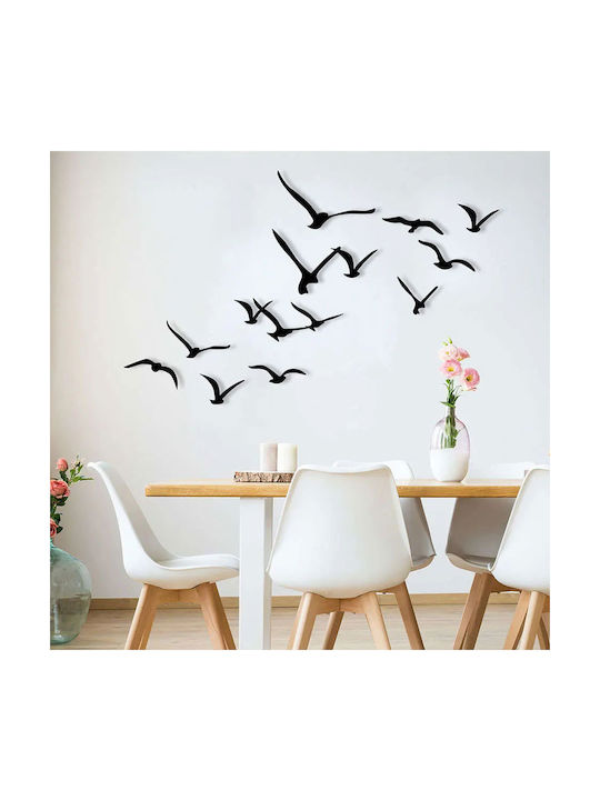 Wallity Decorative Silhouette Migration Black Metal 11 Pieces