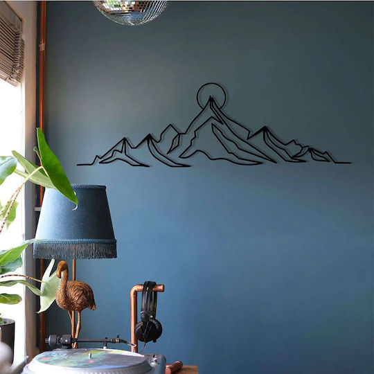 Wallity Wanddekoration Silhouette Everest Schwarz aus Metall 119,5x37cm