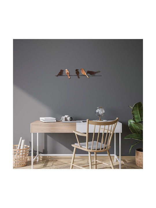 Wallity Wall Decor Muhabbet Handmade Brown Metal 81x18cm